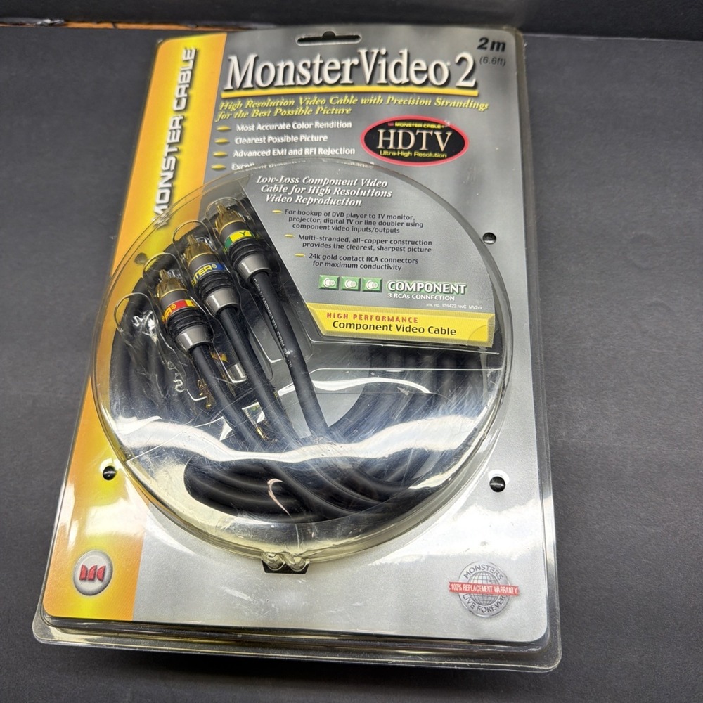 NEW MonsterVideo 2 HDTV Component Video Cable Set #MV2CV-2M